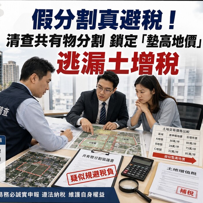 假分割真避稅！清查共有物分割 鎖定「墊高地價」逃漏土增稅
