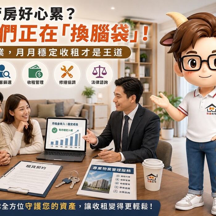 自己管房好心累？房東們正在「換腦袋」！交給專業，月月穩定收租才是王道