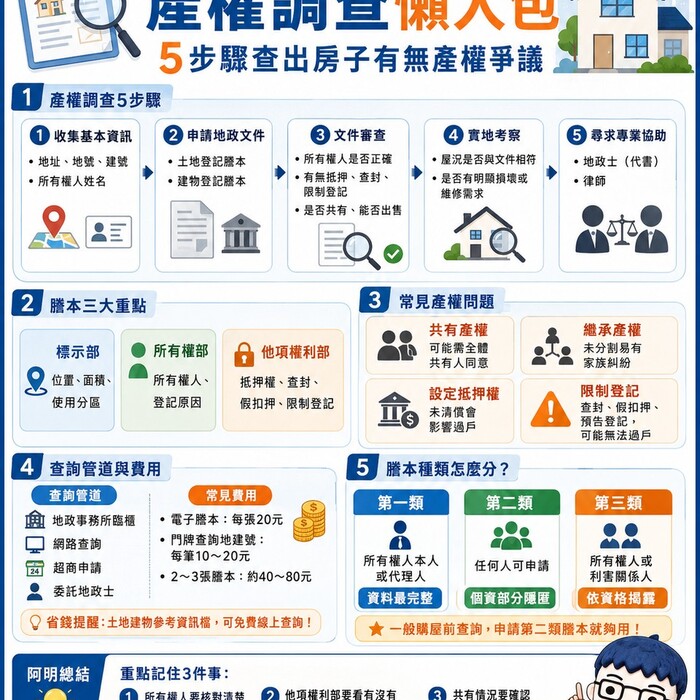 產權調查懶人包｜買房前必做5步驟，查出查封、抵押與共有風險