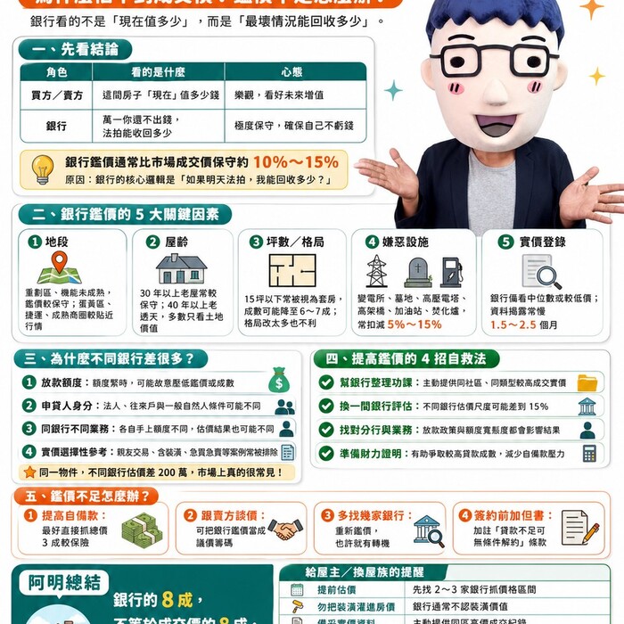 懶人包》銀行鑑價為何總是跟不上房價？阿明幫你一次搞懂！