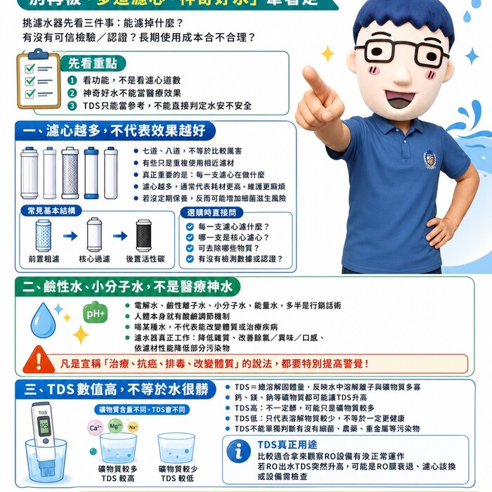 家用濾水器怎麼選？別再被「多道濾心、神奇好水」牽著走