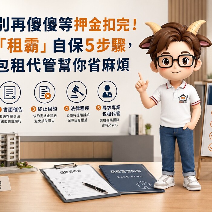 房東別再傻傻等押金扣完！遇到「租霸」自保5步驟，社宅包租代管幫你省麻煩