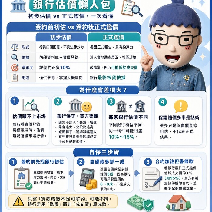 買房前簽約後房貸估價不同款｜銀行估價懶人包