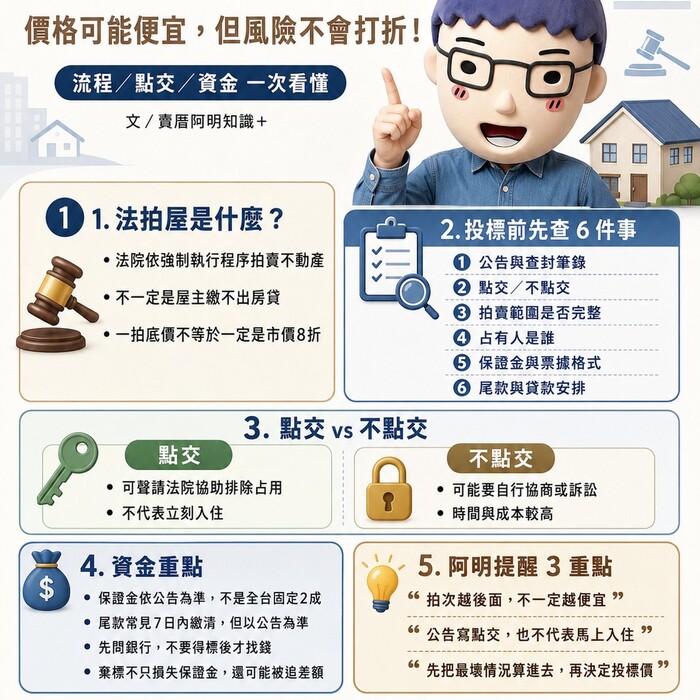 法拍屋入門全攻略｜價格可能便宜，但風險不會打折！流程、點交、資金一次看懂