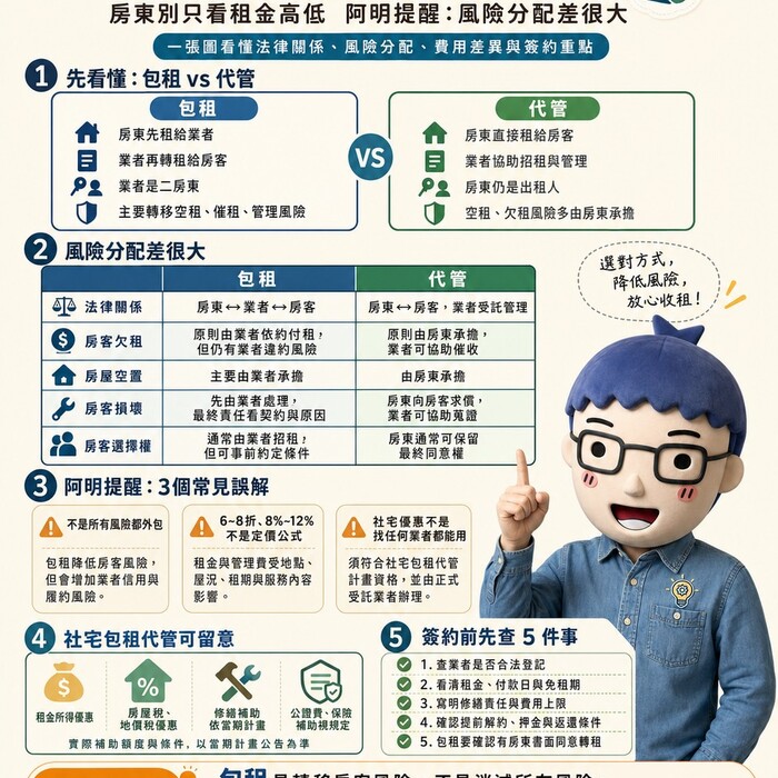 包租還是代管？房東別只看租金高低　賣厝阿明：風險分配差很大