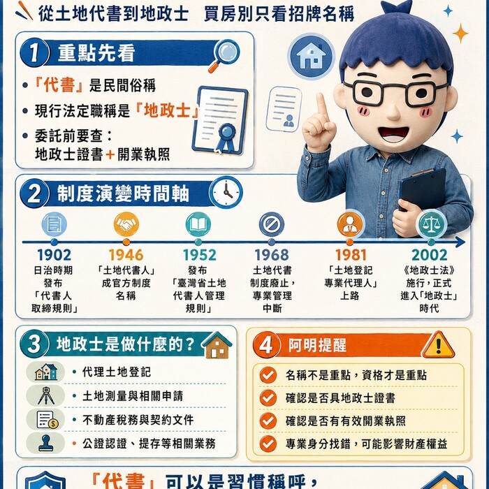 「代書」叫了百年卻不是法定職稱！從土地代書到地政士　專家：買房別只看招牌名稱