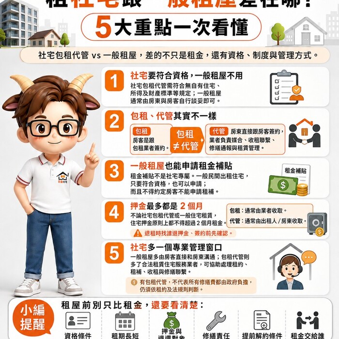 房客注意 租社宅跟一般租屋差在哪？5大重點一次看懂