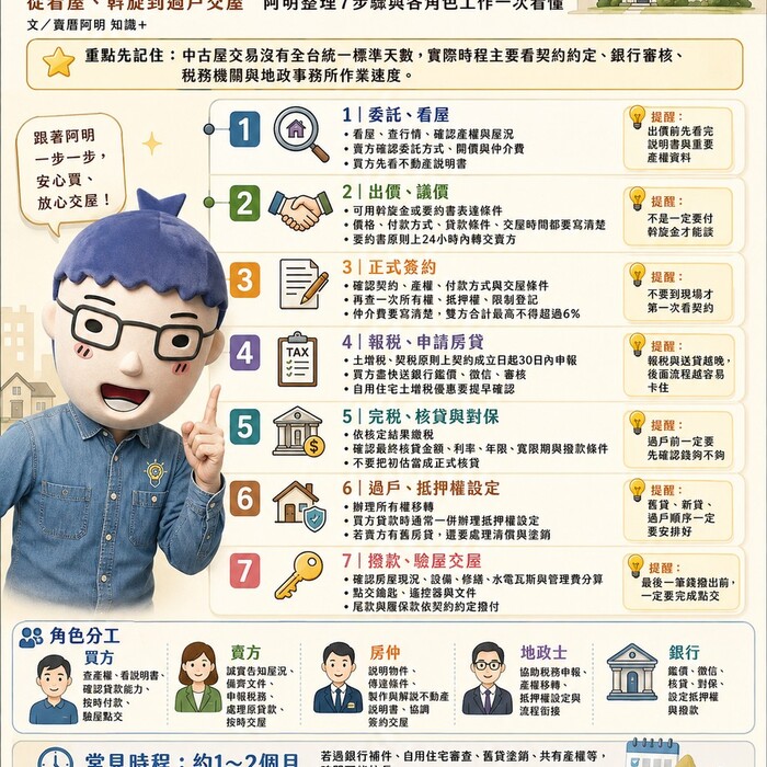 買房賣房流程懶人包》從看屋、議價到過戶交屋　阿明整理7步驟一次看懂