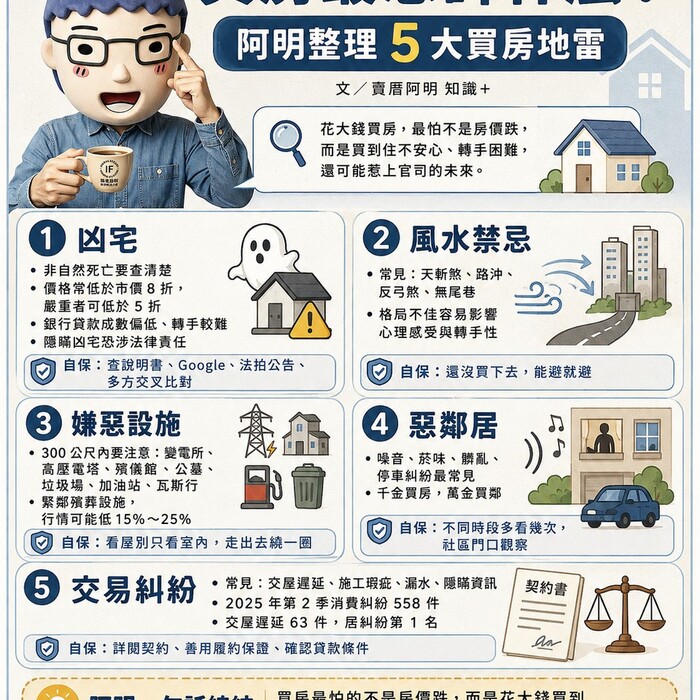 買房最忌諱什麼？凶宅、風水、惡鄰⋯⋯阿明幫你整理5大「買房地雷」