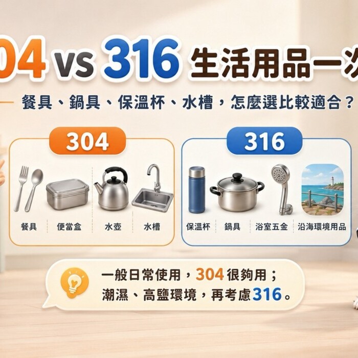 304跟316到底差在哪？生活中的不鏽鋼用品，一次看懂怎麼選