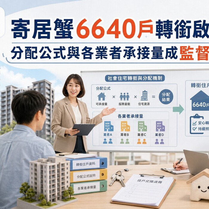 寄居蟹6640戶轉銜啟動！分配公式與業者承接量成監督焦點