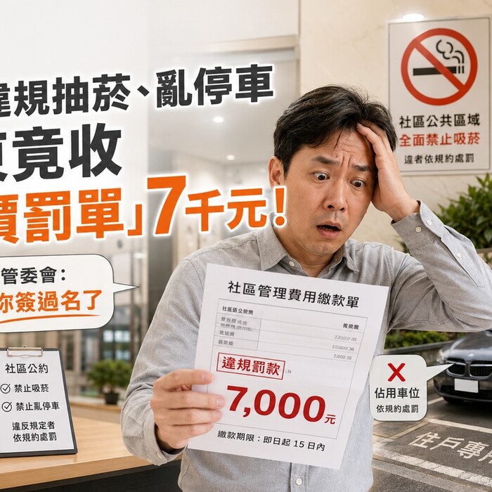 房客違規抽菸、亂停車 房東竟收「天價罰單」7千元！管委會：你簽過名了