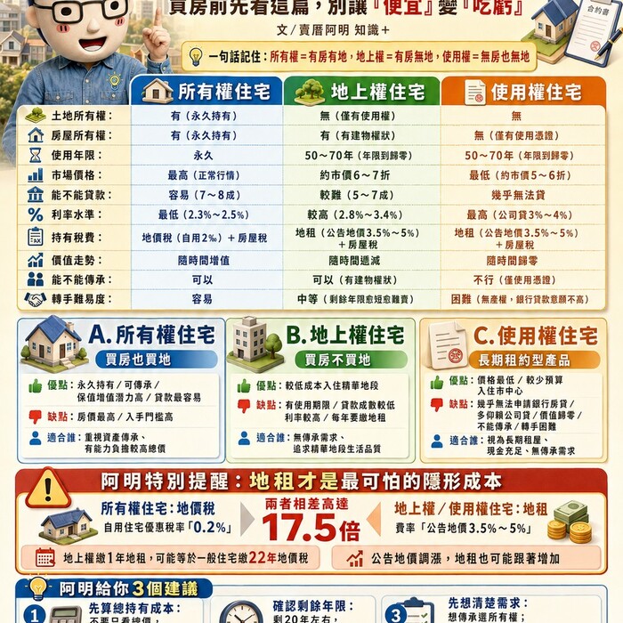 所有權、地上權、使用權一次搞懂！買房前先看這篇，別讓「便宜」變「吃虧」