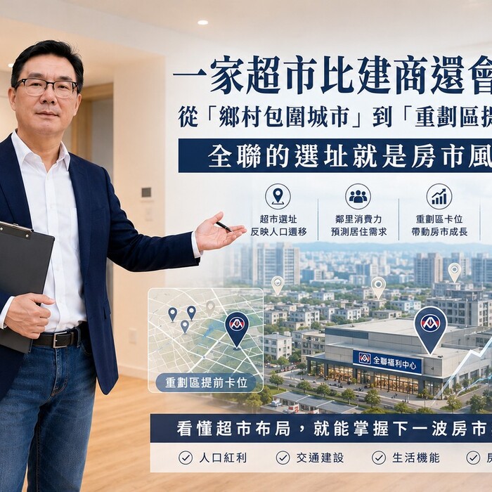 一家超市比建商還會挑地！從「鄉村包圍城市」到「重劃區提前卡位」，全聯的選址就是房市風向標
