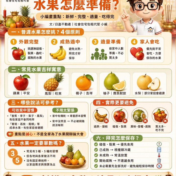 中元普渡水果怎麼準備？小編畫重點：新鮮、完整、適量、吃得完