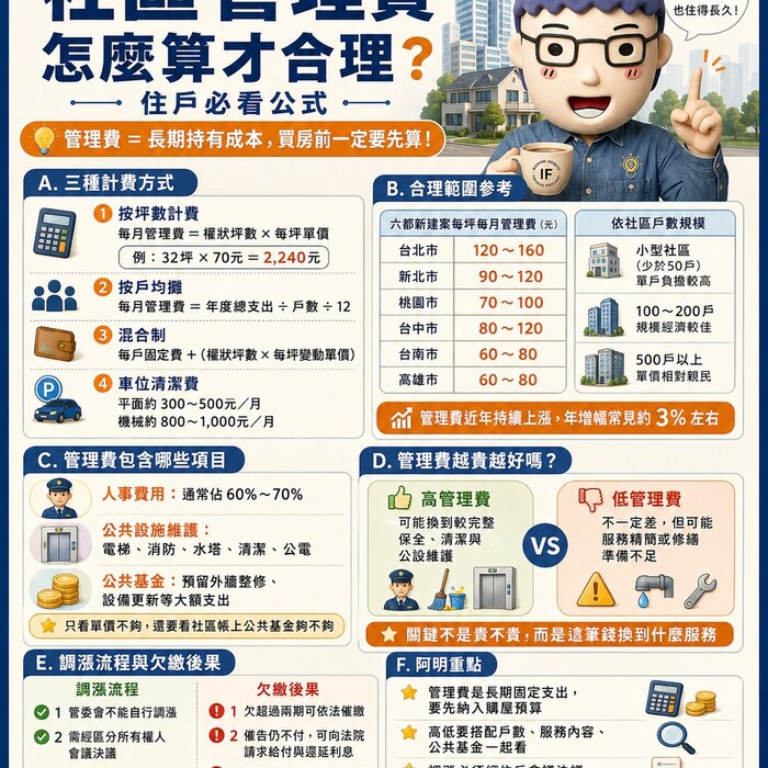 社區管理費怎麼算才合理？住戶必看公式