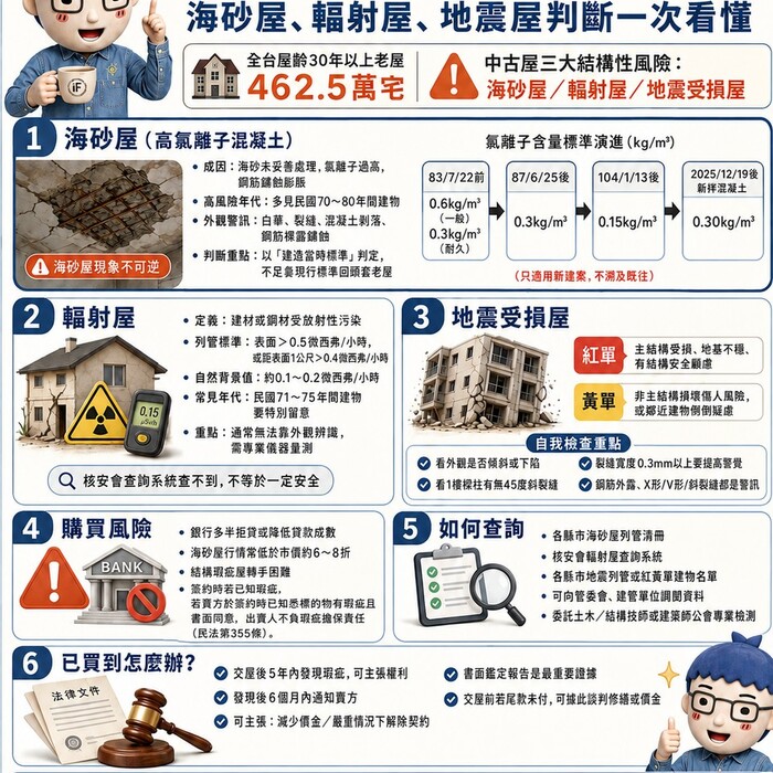 火災、地震後房屋還能買嗎？海砂屋、輻射屋、地震屋判斷一次看懂