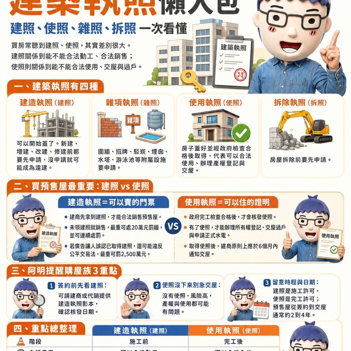 建築執照懶人包｜建照、使照、雜照、拆照一次看懂