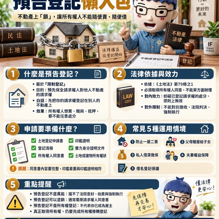 預告登記懶人包｜不動產上「鎖」 讓所有權人不能隨便賣、隨便借