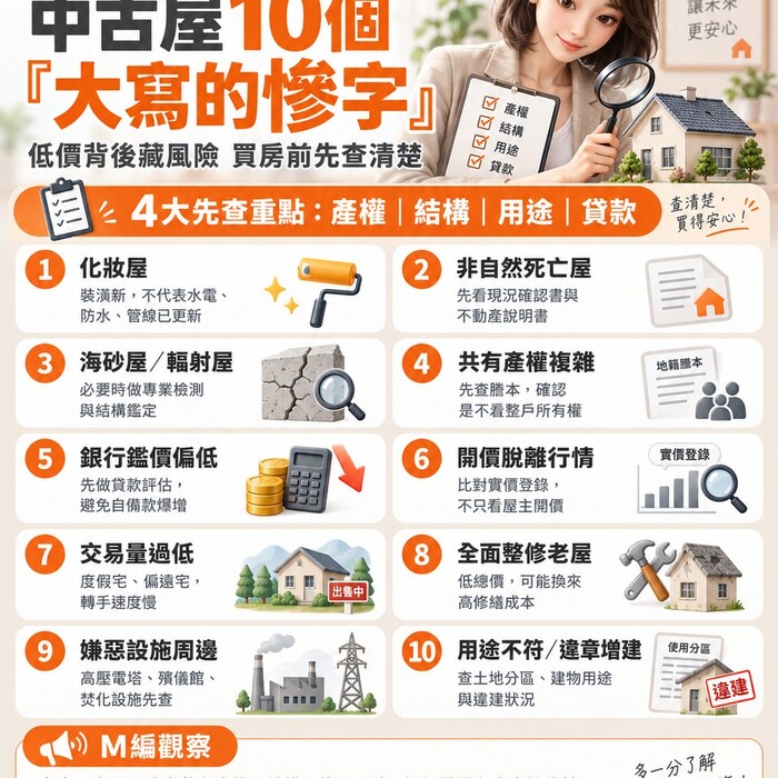 中古屋10個「大寫的慘字」！低價背後藏風險　買房前先查清楚