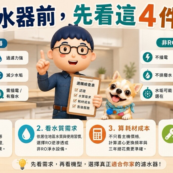 買濾水器前，先看這4件事：認證、水質、耗材、售後一次搞懂