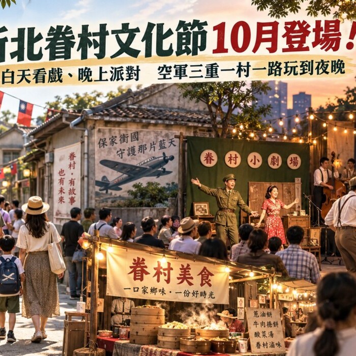 新北眷村文化節10月登場！白天看戲、晚上派對　空軍三重一村一路玩到夜晚
