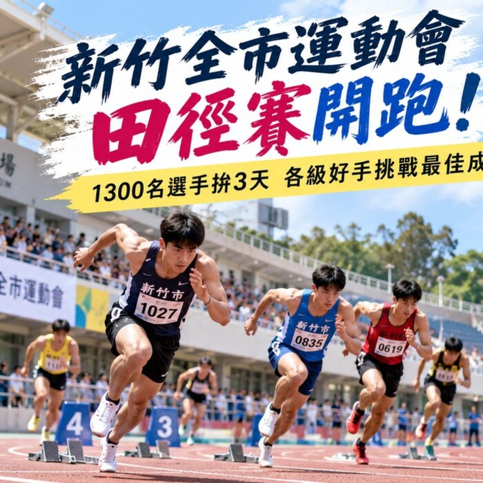 新竹全市運動會田徑賽開跑！1300名選手拚3天　從國小到社會組同場較勁