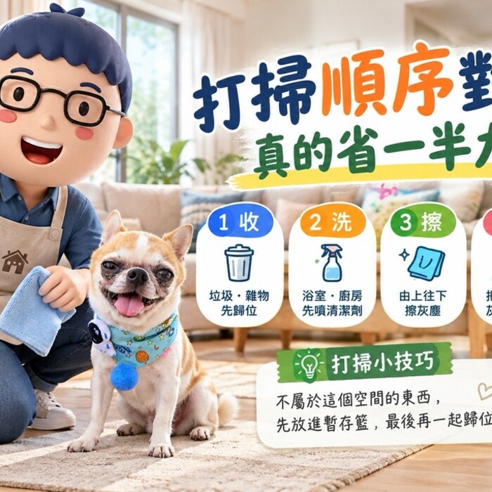打掃順序對了真的省力！「收、洗、擦、吸、拖」5步驟，家裡乾淨得更快