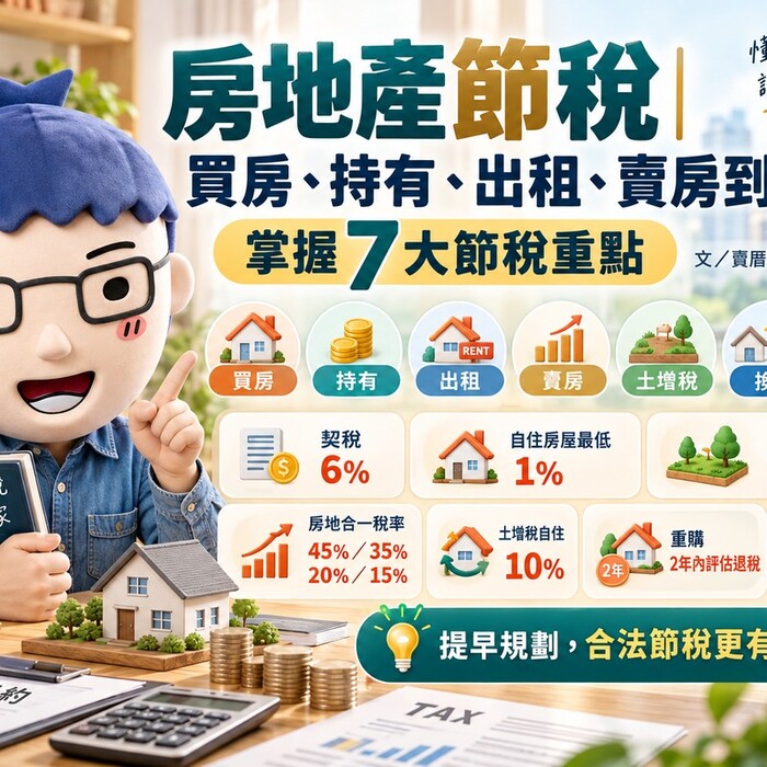 房地產節稅｜買房、持有、出租、賣房到繼承！掌握7大節稅重點