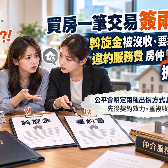 買房一筆交易簽兩次！斡旋金被沒收、要約書再討違約服務費　房仲「雙約雙收」掀爭議