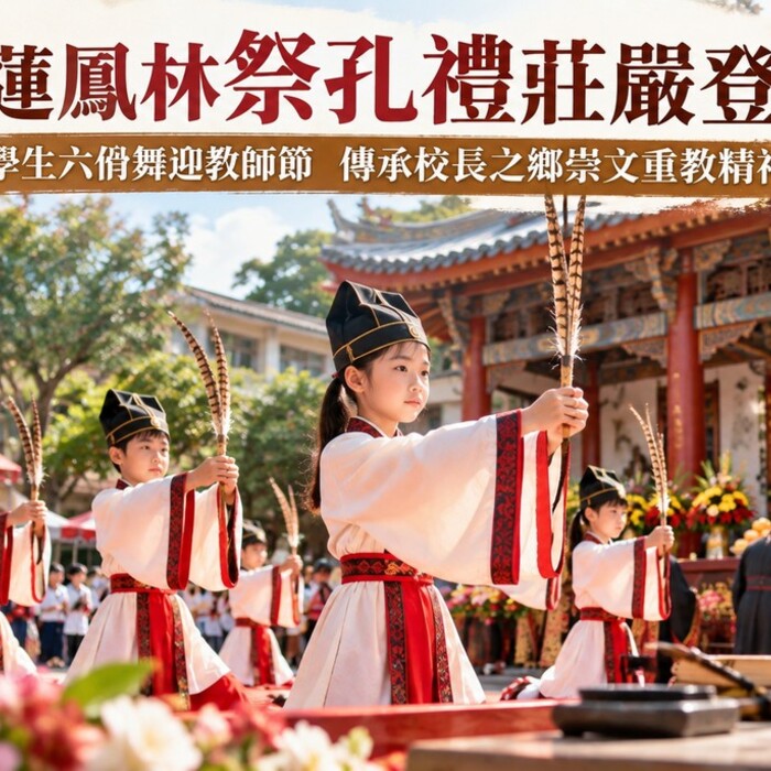 花蓮鳳林提前迎教師節！祭孔禮莊嚴登場　學生六佾舞傳承尊師文化