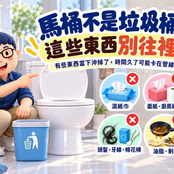 馬桶不是沖得下去就沒事！這6種東西別往裡面丟