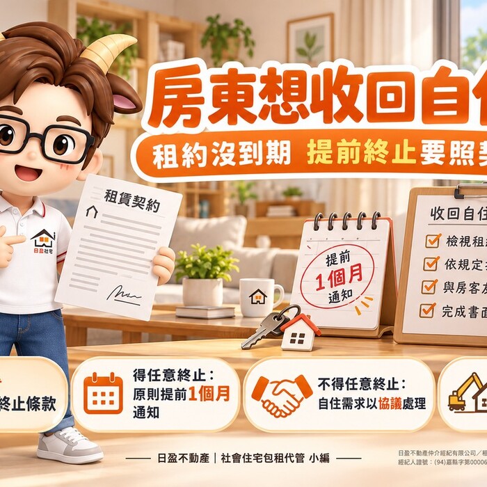 房東想收回自住｜租約沒到期先看這一條　提前終止要照契約走