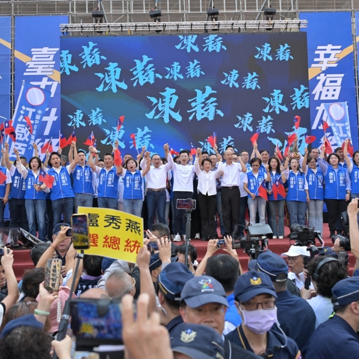 江啟臣競選總部成立　藍白巨頭齊聚臺中挺「幸福旗艦城」啟程