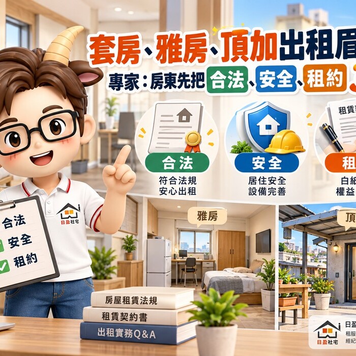套房、雅房、頂加出租眉角多！專家：房東先把合法、安全、租約3件事顧好