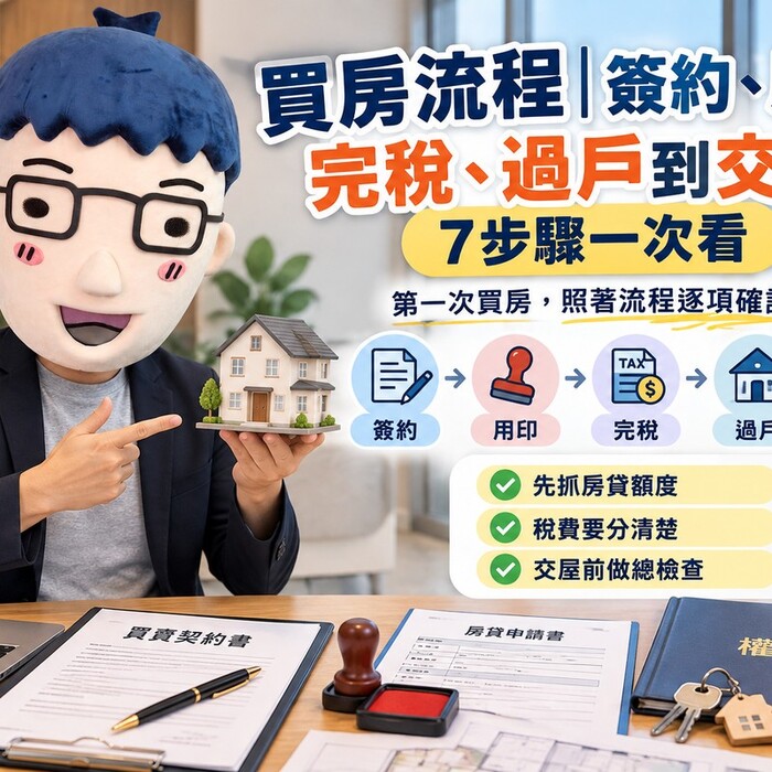 買房流程｜簽約、用印、完稅、過戶到交屋7步驟一次看