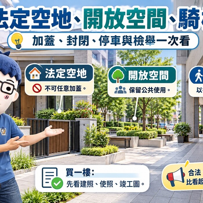 法定空地、開放空間、騎樓｜加蓋、封閉、停車與檢舉一次看