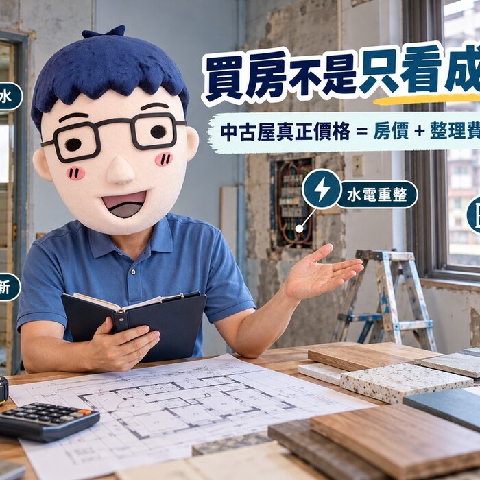 買中古屋別只看房價｜房價能談、裝修費難降　老屋翻修7筆成本先算