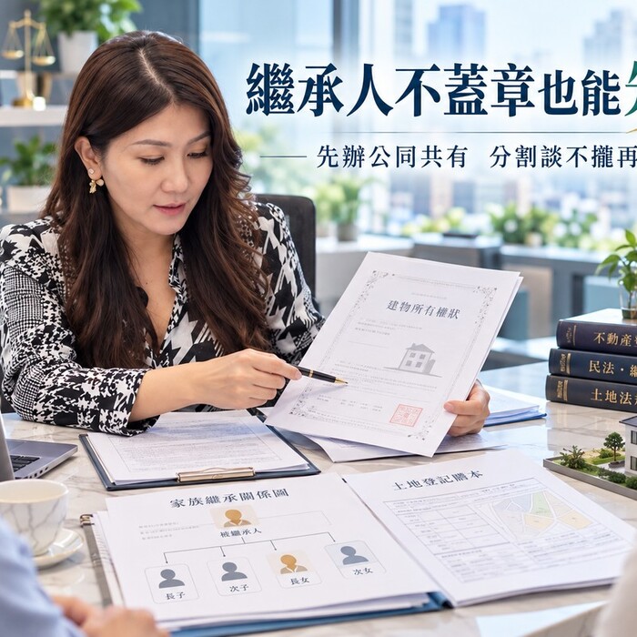 繼承人不蓋章也能先過戶！情情：1人可辦公同共有　分房談不攏再走法院