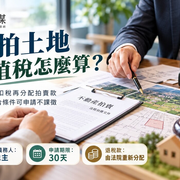 法拍土地增值稅由誰繳！法院先扣稅再分配拍賣款　農地符合條件可免課、30天申請期限要注意