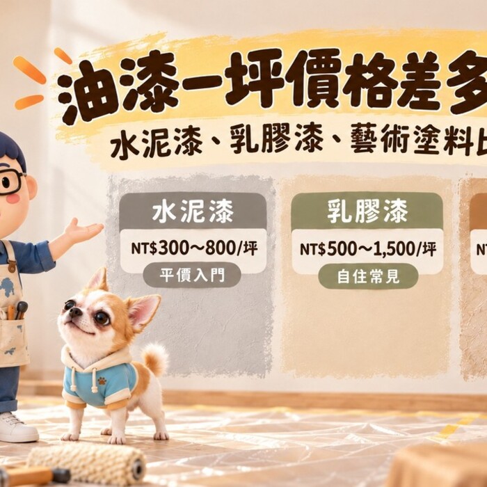 水泥漆、乳膠漆、藝術塗料價格差多少？油漆一坪多少錢，阿明帶你看懂施工行情
