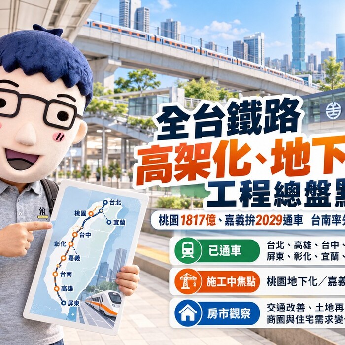 全台鐵路高架化、地下化工程總盤點！桃園1817億、嘉義拚2029通車　台南率先啟用地下車站