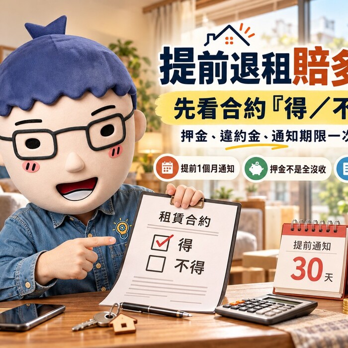 租約還有半年想搬走？提前退租「賠多少」！阿明算給你看：這欄沒勾對，押金全飛了！