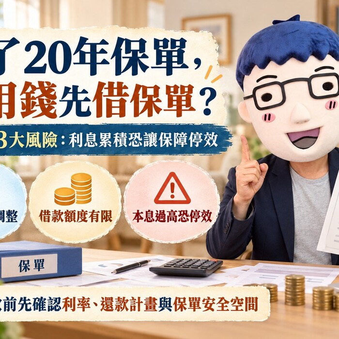 繳了20年保單，急用錢先借保單? 阿明揭3大風險：利息累積恐讓保障停效