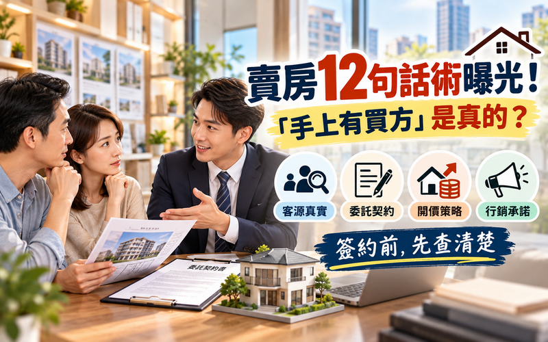 賣房12句話術曝光！「手上有買方」最吸引屋主　專任委託、開高價藏4大風險