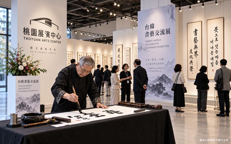 臺韓180件書藝作品桃園登場　漢字、韓文字同場展現不同筆墨風格