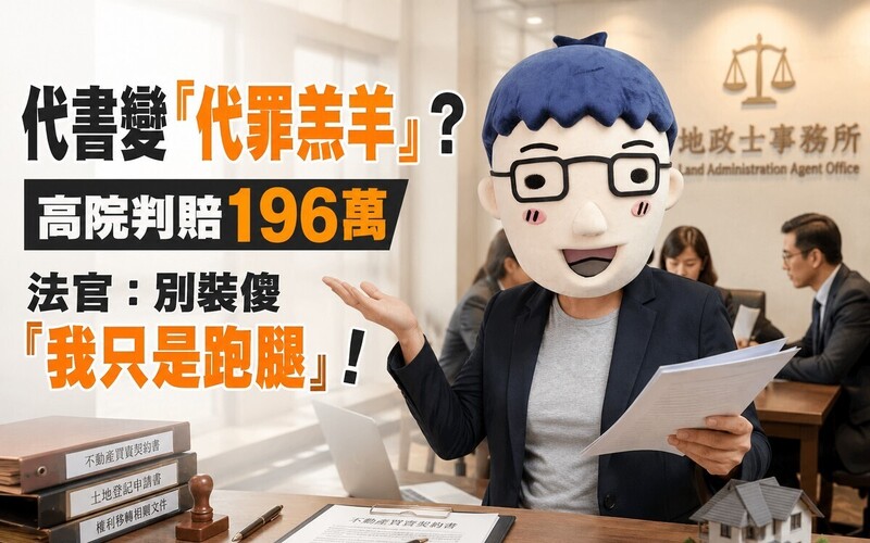 代書變「代罪羔羊」？高院判賠196萬 法官：別裝傻「我只是跑腿」！