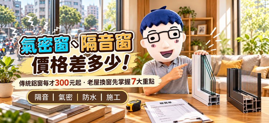 氣密窗、隔音窗價格差多少！傳統鋁窗每才300元起　老屋換窗先掌握7大重點